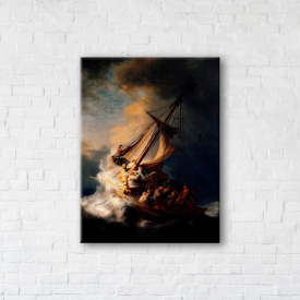 Картина на холсте IBR Christ during a storm (Rembrandt) 110x145 см