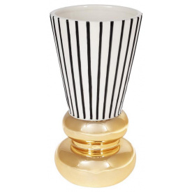 Ваза ceramic Kamarin 25.3см Black полосы с золотом Bona DP67928