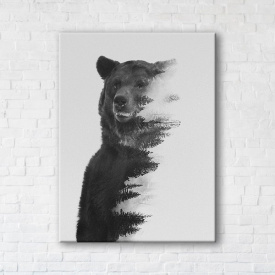 Картина на холсте IBR Gray Bear 45x60 см