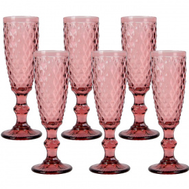 Бокалы для шампанского стеклянные Rhombus фиолетовые Sabefet AR31991