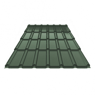 Металлочерепица Ruukki RanTech DG4345 Polyester matt 0,45мм RAL-6020 (Темно-зеленый)