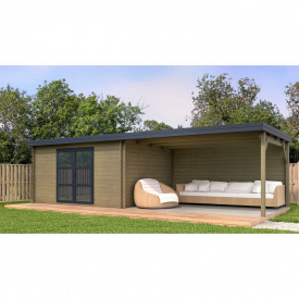 Современный сарай, хозблок для дачи из дерева 8.2х3,3 м. от производителя Modern barn - 37