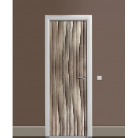 Наклейка на дверь Zatarga «Деревянные волны» 650х2000 мм виниловая 3Д наклейка декор самоклеящаяся