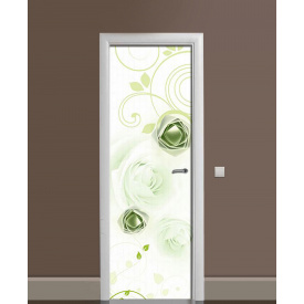 Наклейка на дверь Zatarga «Изумрудное оригами» 650х2000 мм виниловая 3Д наклейка декор самоклеящаяся