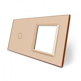 Сенсорна панель вимикача Livolo та розетки (1-0) золото скло (VL-C7-C1/SR-13)