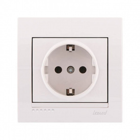 Розетка Lezard Deriy с заземлением Белая (702-0202-122B)
