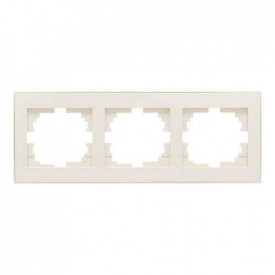 Тройная рамка Lezard Rain горизонтальная Кремовая (703-0303-148)