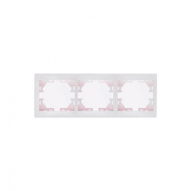 Тройная рамка Lezard Mira горизонтальная Белая (701-0200-148)