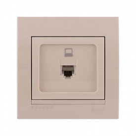 Компьютерная розетка Lezard Deriy RJ45 5 категория Кремовая (702-0303-139)