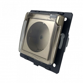 Механизм силовая розетка с крышкой IP44 заземление Livolo (C7-C1EUWF-13)