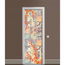 Наклейка на двері Zatarga "Осінній Орнамент" 650х2000 мм вінілова 3Д наклейка декор самоклеюча Z181705dv