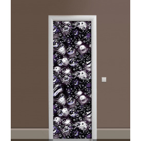 Наклейка на дверь Zatarga "Пузыри" 650х2000 мм виниловая 3Д наклейка декор самоклеящаяся Z181741dv