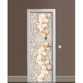 Наклейка на дверь Zatarga «Кремовый песчаник» 650х2000 мм виниловая 3Д наклейка декор самоклеящаяся