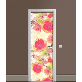 Наклейка на дверь Zatarga «Маковый узор» 650х2000 мм виниловая 3Д наклейка декор самоклеящаяся