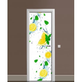 Наклейка на дверь Zatarga «Цитрусы с мятой» 650х2000 мм виниловая 3Д наклейка декор самоклеящаяся