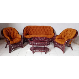 Комплект плетеной мебели Cruzo Копакабана набор диван трех-местный+два кресла+ журнальный столик