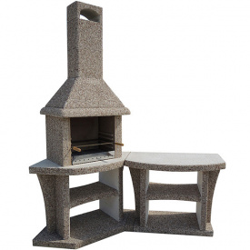 Камин барбекю Каир угловой с большим столом