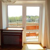 Балконний блок (двері 800х2150 мм + вікно глухе 800х1100 мм) монтажна ширина 60 мм профіль WDS Ekipazh Ultra 60