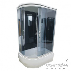 Гидромассажный бокс Atlantis AKL 120P (XL) R 120х80х215 профиль хром, стекло прозрачное, стенки белые