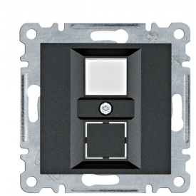 Двойная панель Hager WL2323 Lumina для RJ12/RJ45 (черная)