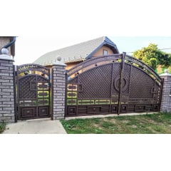 Въездные распашные ворота металлические кованые прочные Legran Лосиновка