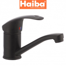 Змішувач для умивальника ялинка на шпильці 15см HAIBA MARS BLACK Chr-004