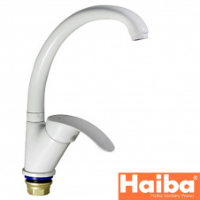 Змішувач для кухні Вухо на гайці HAIBA Mars White білий Chr-011