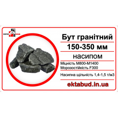 Камень бутовый гранитный бут 150х350 фракции 150-350 навалом 150*350 Киев