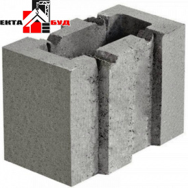 Блок строительный керамзитобетонный шлакоблок стеновой 133х250х188 мм