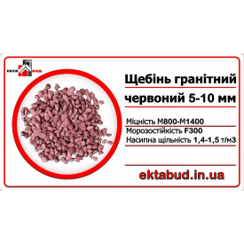 Щебень гранитный красный 5х10 фракции 5-10 навалом 5*10