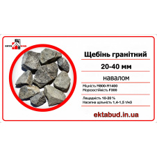 Щебінь гранітний 20х40 фракції 20-40 навалом 20*40