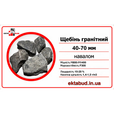 Щебінь гранітний 40х70 фракції 40-70 навалом 40*70