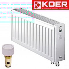Сталеві радіатори Koer 22 тип 300*400 Туреччина VK (нижнє підключення) з термоклапаном Київ