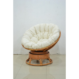 Кресло-качалка Папасан Cruzo круглое плетеное из ротанга с мягким сидением подушкой
