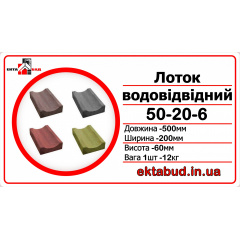 Лоток тротуарный водоотводный Авеню ливневка 50-20-6 Серый вибропрессованный открытый 50 см Лозовая