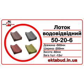 Лоток тротуарный водоотводный Авеню ливневка 50-20-6 Серый вибропрессованный открытый 50 см