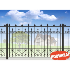 Кований паркан 1600 мм (Арт. DF-003) Київ