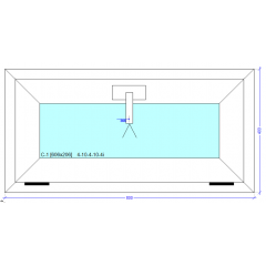 Фрамуга 800x400 мм монтажна ширина 70мм профіль WDS Ekipazh Ultra 70 колір білий Київ