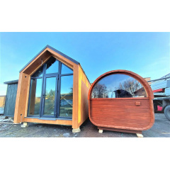 Лазня мобільна барн хаус 3,5 х2 3х2 7 м Sauna barn house Thermowood Production Ukraine Косів