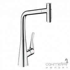 Змішувач для кухні з висувним виливом Hansgrohe Metris Select 73816000 хром