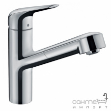 Фото - Смеситель для кухни с вытяжным изливом Hansgrohe Focus M42 71829000 хром Смеситель для кухни с вытяжным изливом Hansgrohe Focus M42 71829000 хром