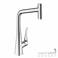 Смеситель для кухни с вытяжным изливом Hansgrohe Metris Select M71 73803000 хром