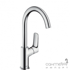 Смеситель для раковины, поворотный излив, без донного клапана Hansgrohe Logis 71131000 Хром