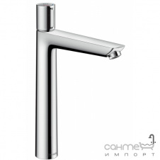 Нажимной высокий смеситель для раковины со сливным гарнитуром Hansgrohe Talis Select E 71752000 Хром