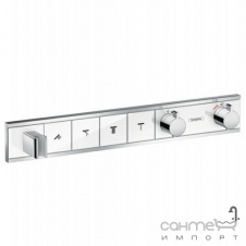 Змішувач-термостат для душу прихованого монтажу на 4 споживачі Hansgrohe RainSelect 15357400 білий/хром