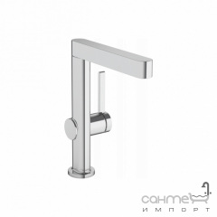 Поворотный смеситель для раковины с донным клапаном Hansgrohe Finoris 76060670 Matt Black матовый черный Виноградів