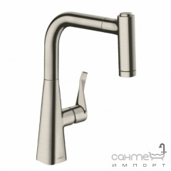 Смеситель для кухни с вытяжным изливом Hansgrohe Metris M71 73800800 нержавеющая сталь Буча