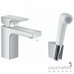 Змішувач для раковини з гігієнічним душем Hansgrohe Vernis Shape 71216000 хром Обухів