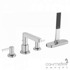 Смеситель на борт ванны с душевым гарнитуром Hansgrohe Finoris 76444670 Matt Black матовый черный Дніпро