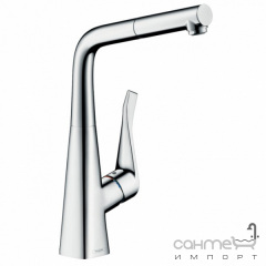 Смеситель для кухни с вытяжным изливом Hansgrohe Metris M71 73812000 хром Львів